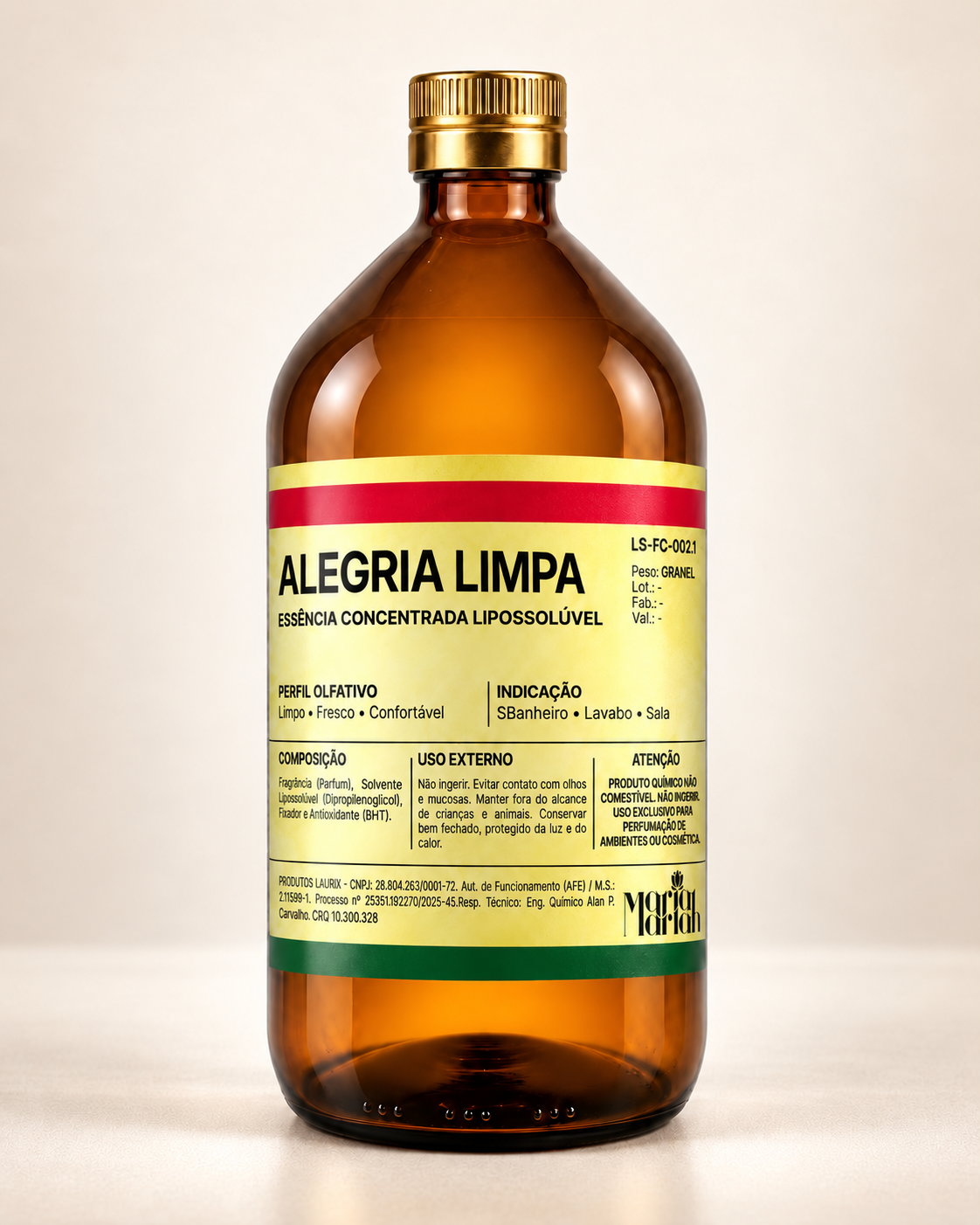 Essência Concentrada Lipossolúvel Alegria Limpa - Maria Mariah
