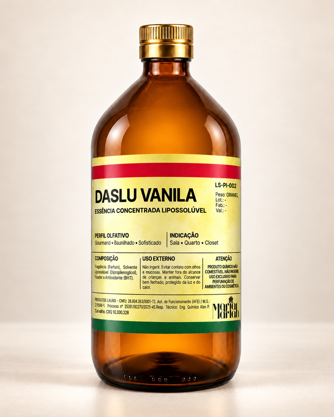 Essência Concentrada Lipossolúvel Daslu Vanilla - Maria Mariah