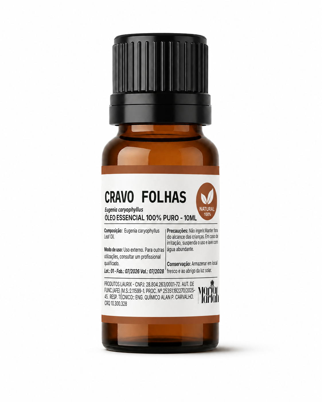 Óleo Essencial de Cravo 10ml - Maria Mariah